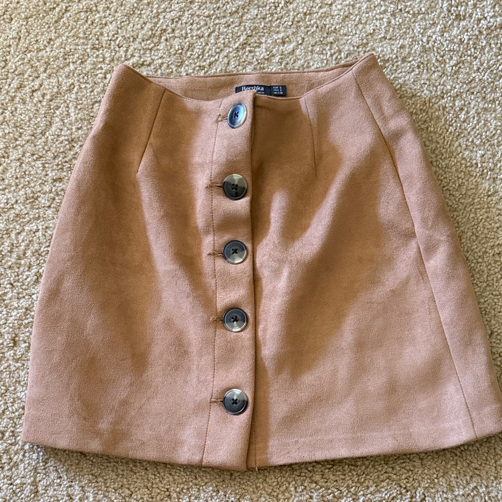 Berksha Tan Button-Front Women's Skirt